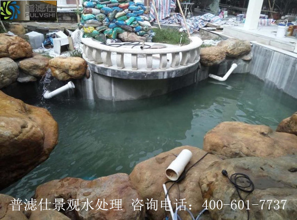 南海碧桂花城别墅鱼池景观水处理